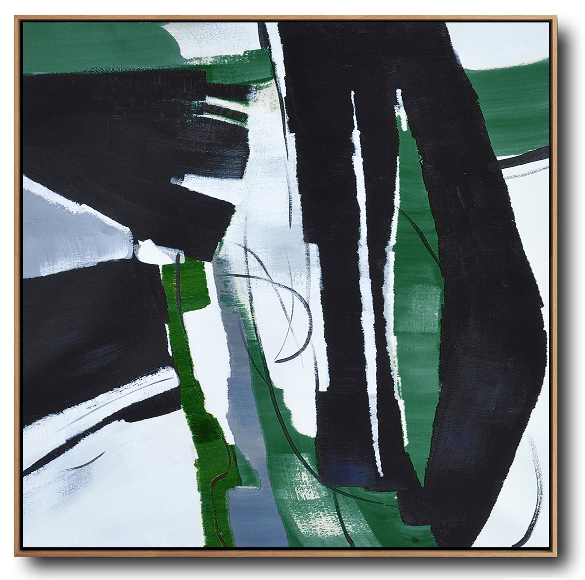 Dark Green Contemporary Painting #XB123A - Click Image to Close